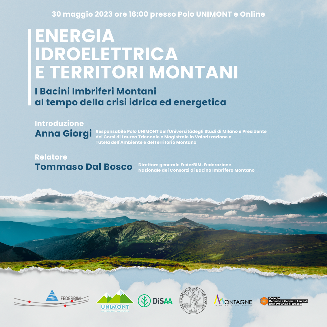 DAL BOSCO unimont federbim ENERGIA IDROELETTRICA E TERRITORI MONTANI I Bacini Imbriferi Montani al tempo della crisi idrica ed energetica