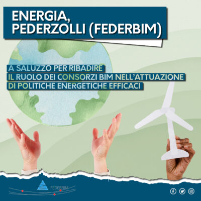 Dichiarazione durante il convegno energia e green communities a Saluzzo di Gianfranco Pederzolli presidente Federbim. Ruolo dei consorzi BIM nell'attuazione di politiche energetiche efficaci