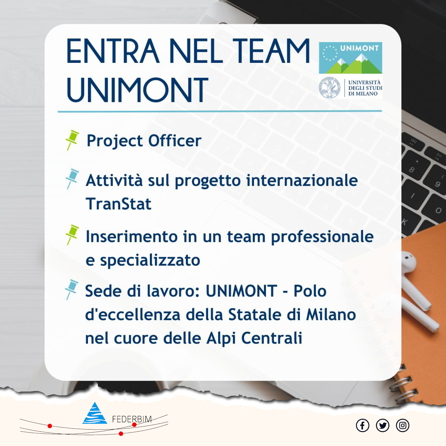 bando pubblico unimont project manager federbim